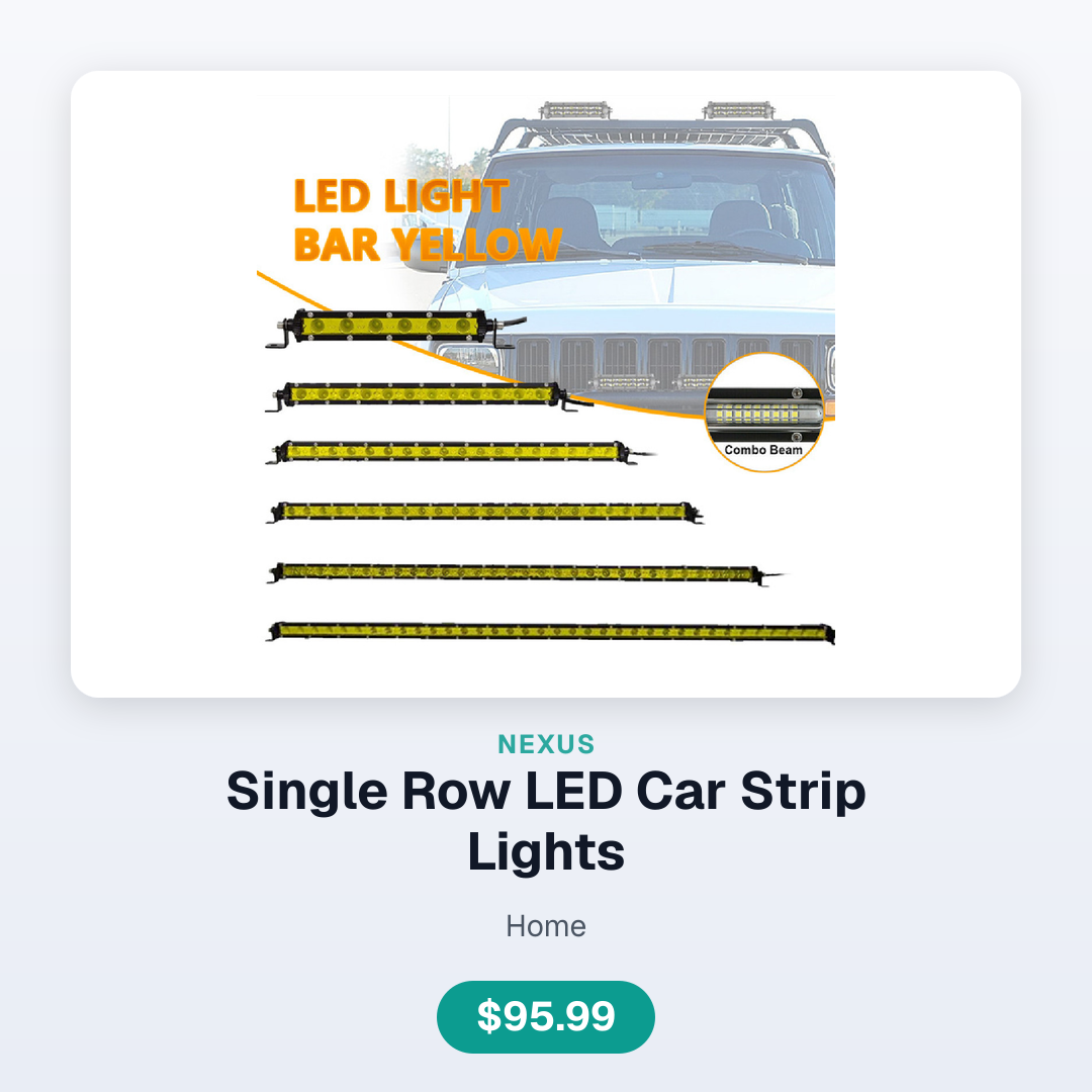 Single Row LED Car Strip Lights — hero