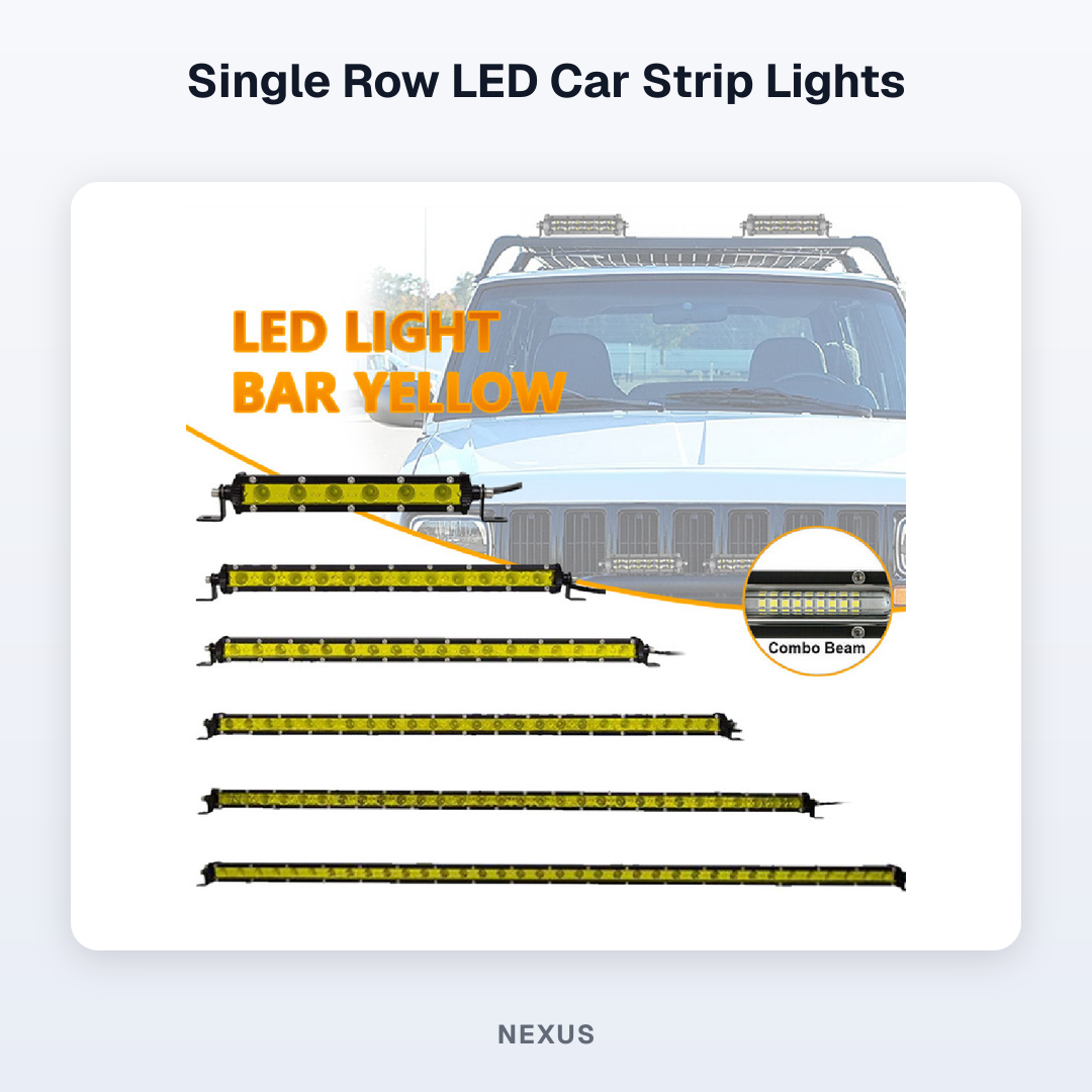 Single Row LED Car Strip Lights — features