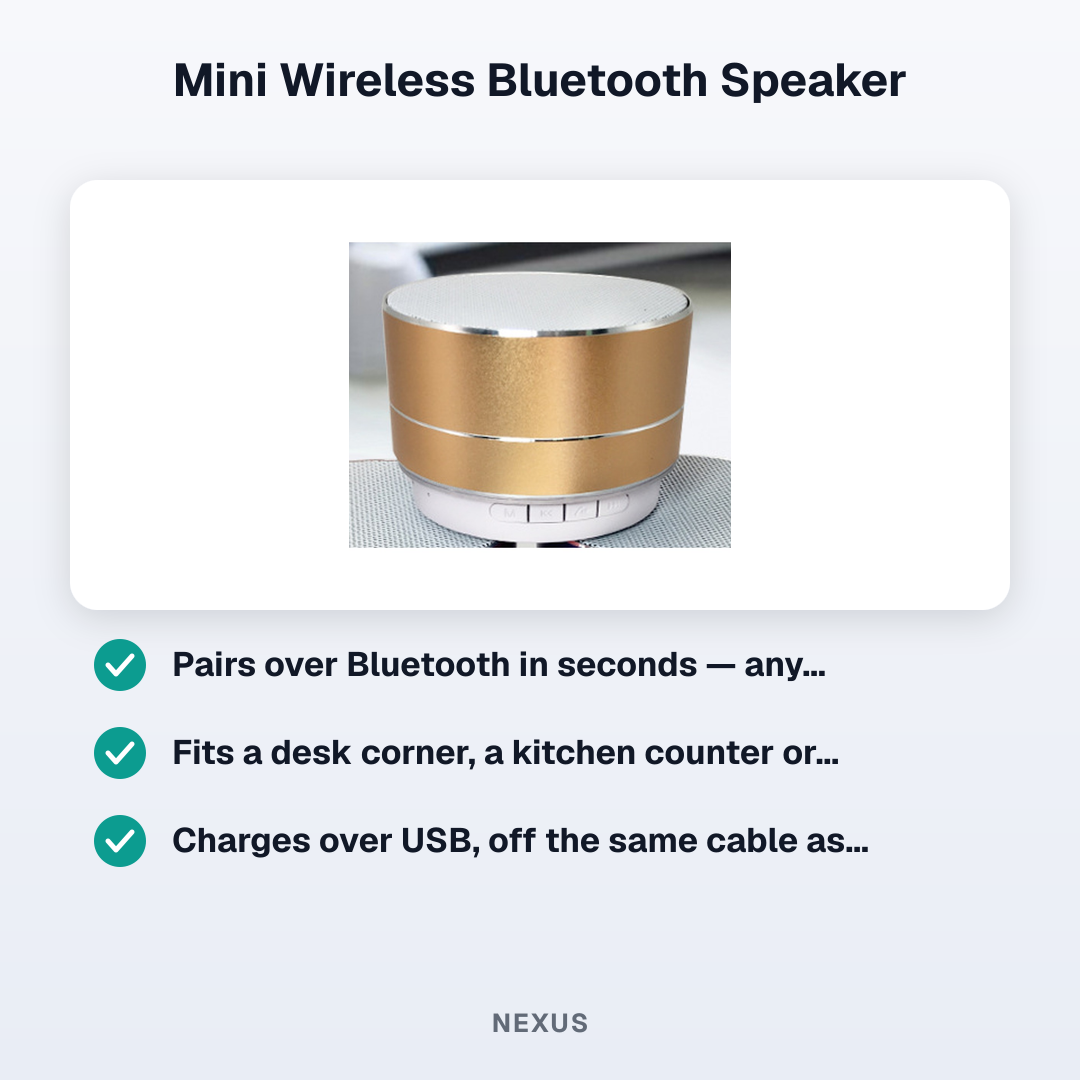 Mini Wireless Bluetooth Speaker — features