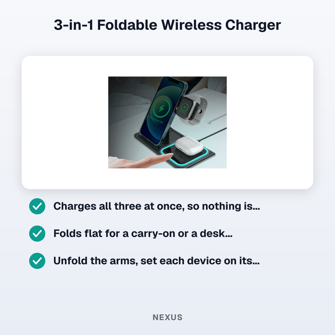 3-in-1 Foldable Wireless Charger — features