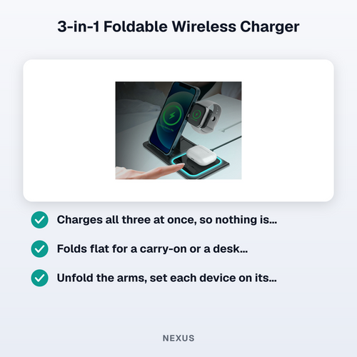 3-in-1 Foldable Wireless Charger — features